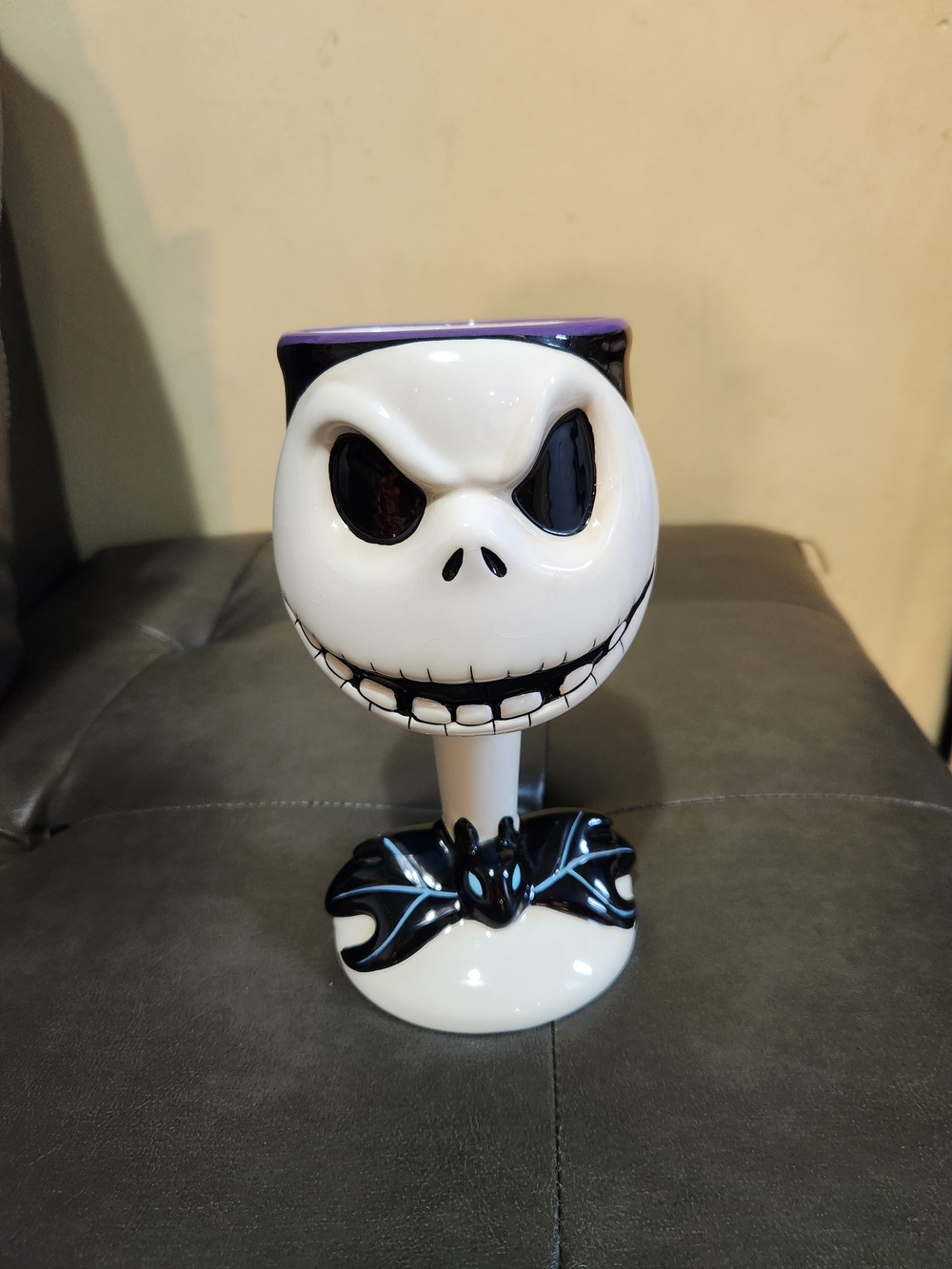 Disney Jack Skellington Ceramic Goblet in White, Black & Purple